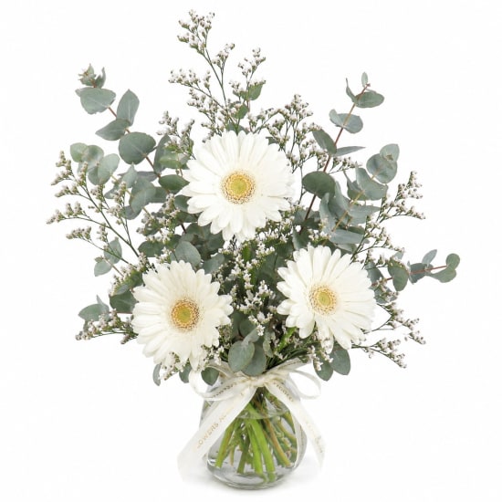 Mini Gerbera Blossoms Mason Jar Vase - Standard
