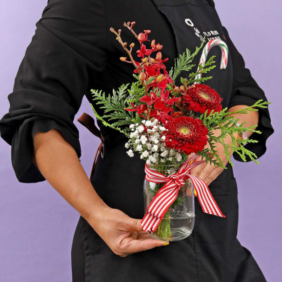 Red Festive Mason Jar - Standard