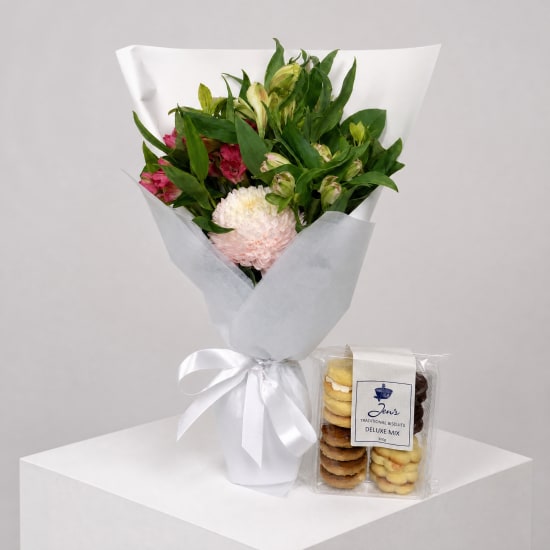 Daily Bouquet - Blush bloom and biscuit cheers - Standard
