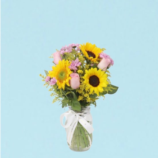 Pocket Full Of Pink Sunshine Mason Jar Vase - Premium