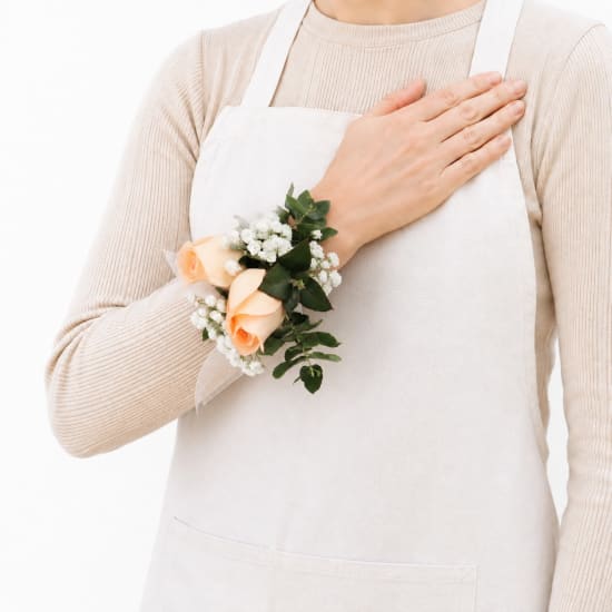 Champagne Blossoms Wrist Corsage - Standard