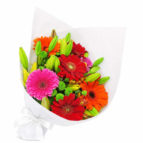 Pretty Bright Mixed Flower Bouquet - Deluxe