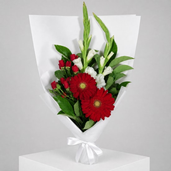 Daily Bouquet - Red velvet and white lift - Standard