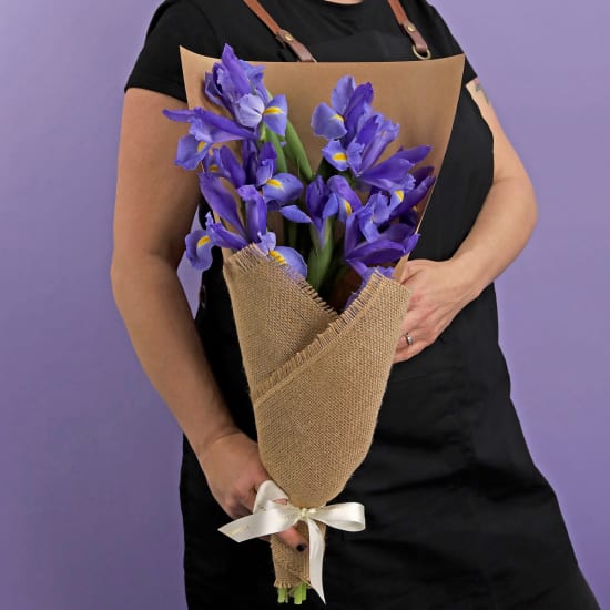 Blue Iris Flower Bouquet - Standard