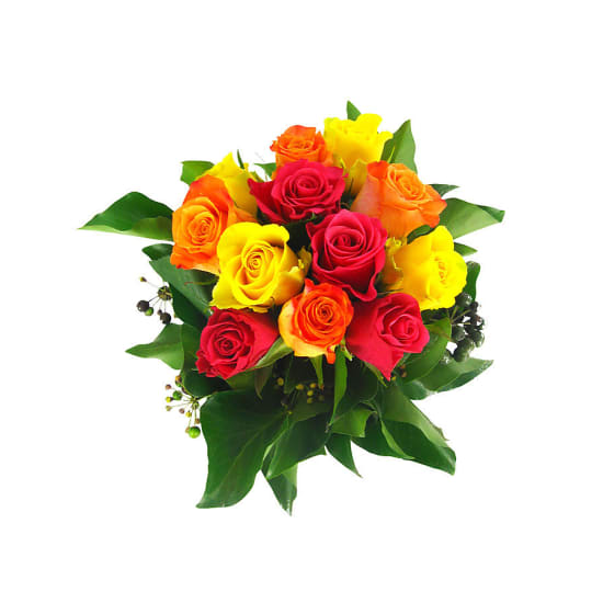 Splice Mixed Bright Rose Glass Cylinder Vase - Standard