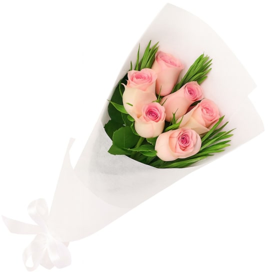 Soft Pink Rose Bunch - Standard