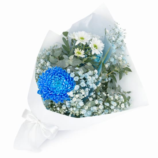 Lustrous Lapis Blue Flower Bouquet - Standard