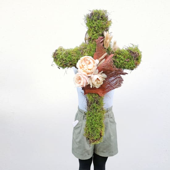 Requiem In Roses Flower Cross - Standard