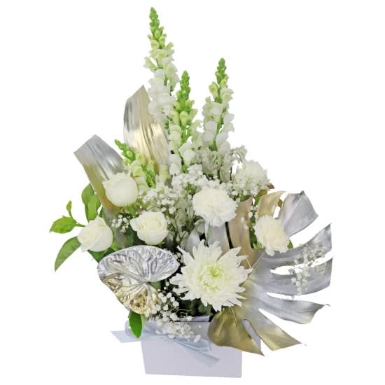 Lustrous Light Metallic Flower Box - Standard