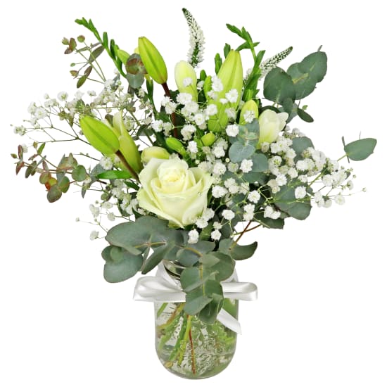 Garden Sprite White Mason Jar Vase - Standard