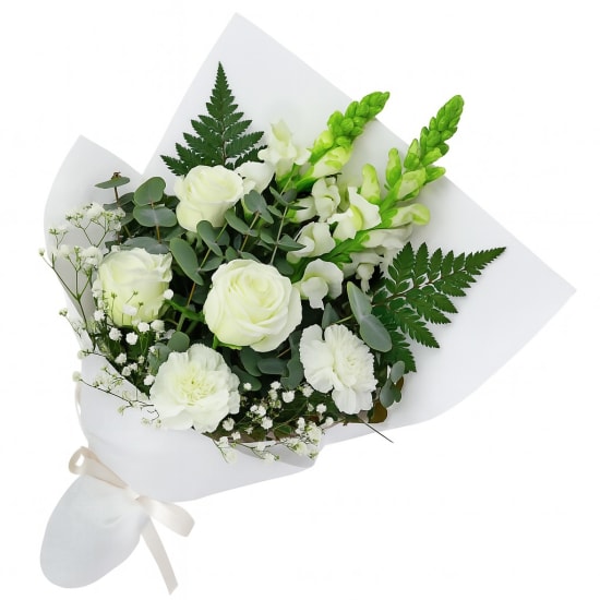 Arctic Belle White Flower Bouquet - Deluxe