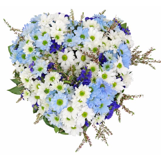 Blue Spirit Heart Sympathy Wreath - Standard