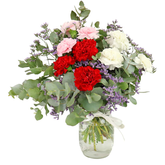 Three Blossom Flower Vase Arrangement - Premium