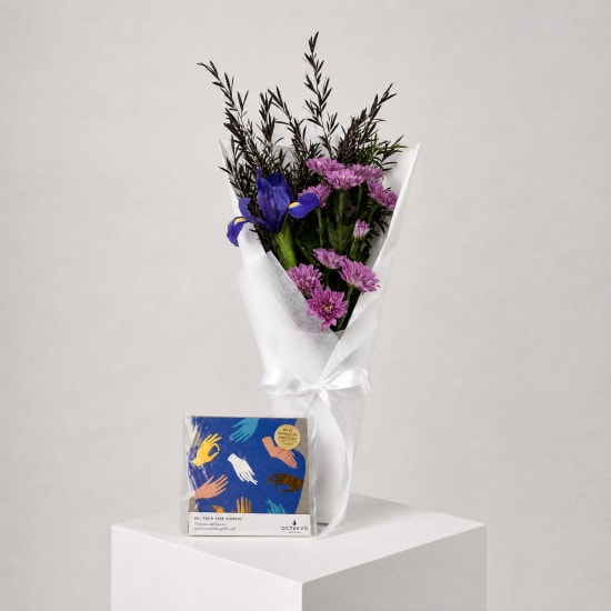 Daily Bouquet - Blue iris and pink after-dark pop - Standard