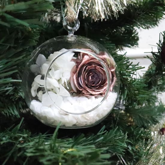 Xmas Bauble   Gold & White - Standard