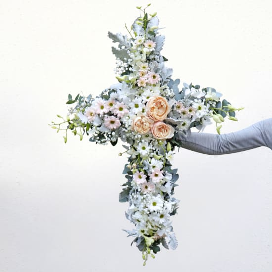 Beautiful Soul Cross Sympathy Arrangement - Standard
