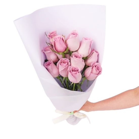 Mauve Roses Bouquet - Deluxe