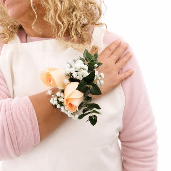 Champagne Blossoms Wrist Corsage - Standard (view 2 of 2)
