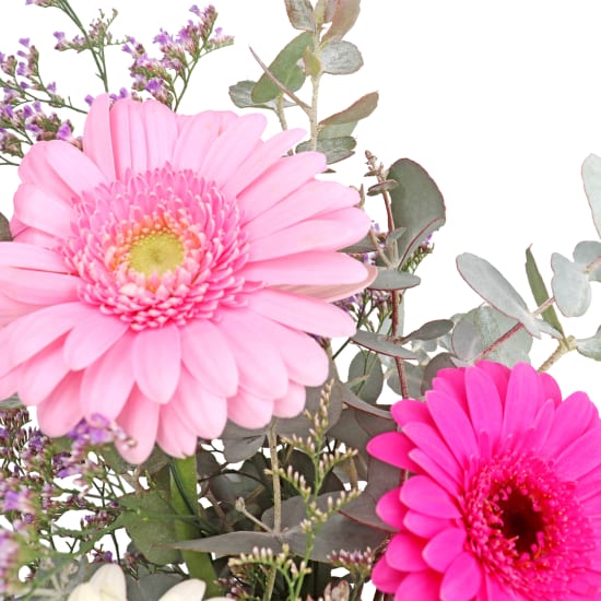 Mini Gerbera Blossoms Mason Jar Vase - Standard