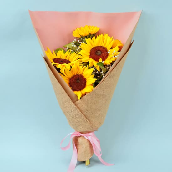 Cheerful Sunflowers Posy - Premium