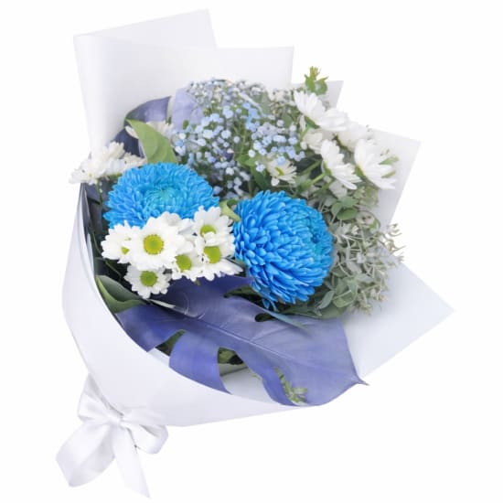 Crystalline Blue Flower Bouquet - Standard