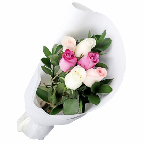 Pastel Roses Bouquet - 6 Roses (Half Dozen)