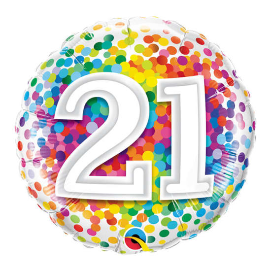 21 Colourful Confetti Balloon  - Standard