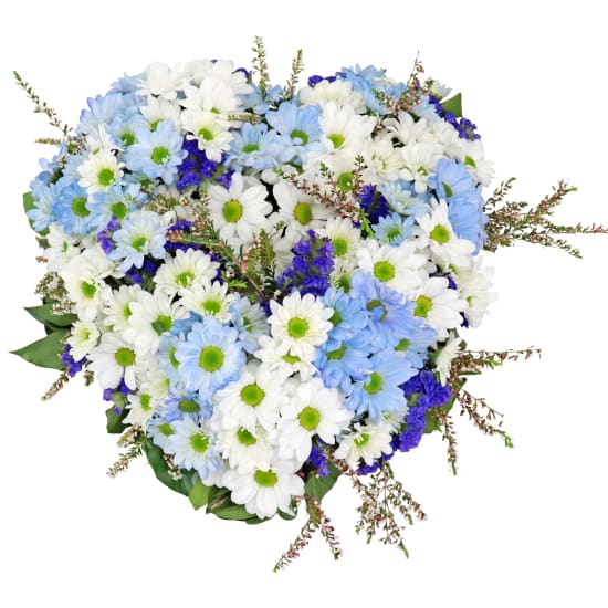 Blue Spirit Heart Sympathy Wreath - Standard