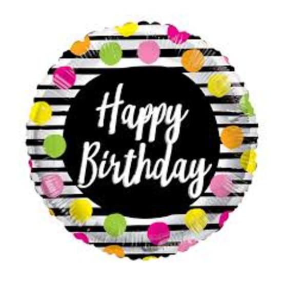 Birthday Dots & Stripes Balloon - Standard