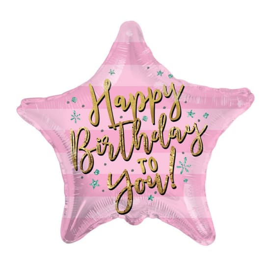 Hbd Pink Star Balloon - Standard