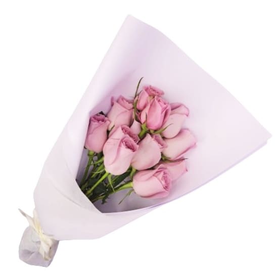 Mauve Roses Bouquet - Deluxe