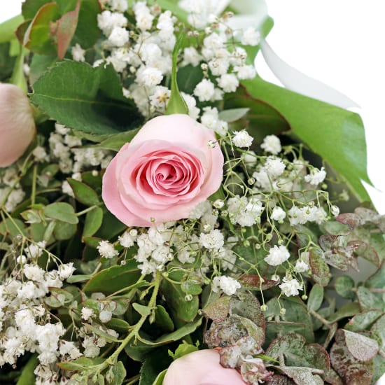Rambling Soft Pink Rose Bouquet - Deluxe