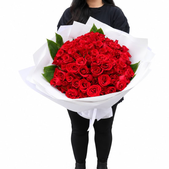 One Hundred Reasons – Red Rose Bouquet - Standard (view 6 of 6)