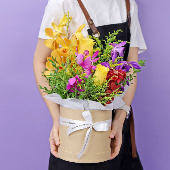 Orchid Surprise Hat Box - Standard