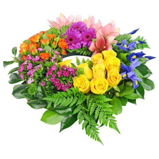 Vibrance Colourful Sympathy Wreath - Standard