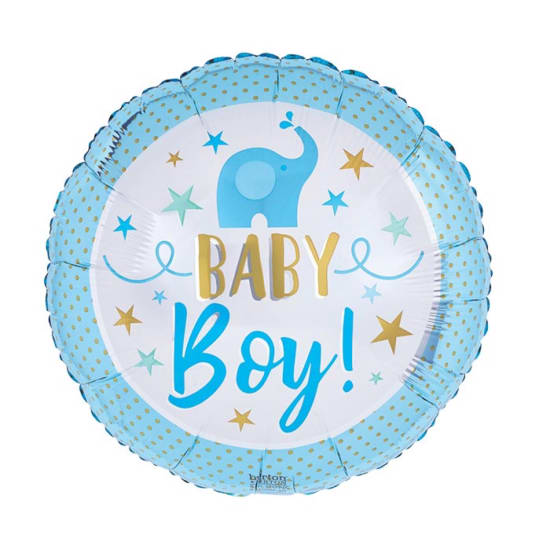Blue Elephant Baby Balloon - Standard