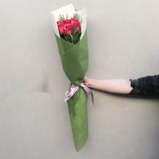 Pink Rose Bouquet - 6 Roses (Half Dozen)