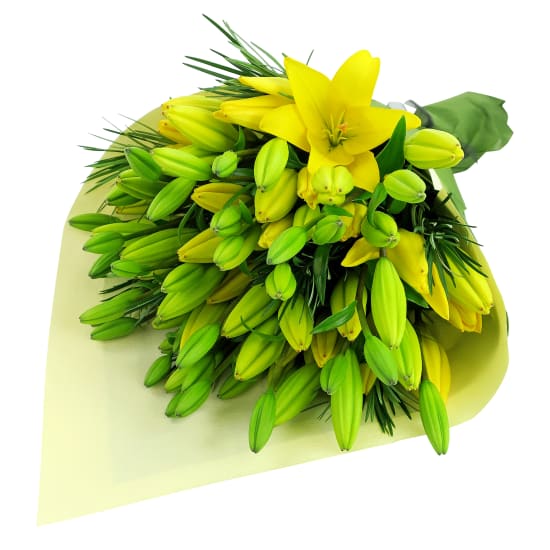 Yellow Lily Bunch - Premium