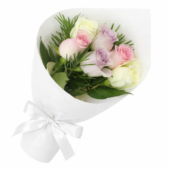Pastel Roses Bouquet - 6 Roses (Half Dozen)