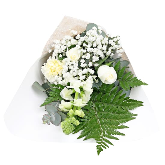 Arctic Belle White Flower Bouquet - Deluxe