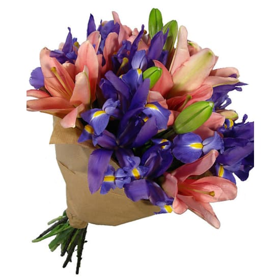 Lilies and Iris Flower Bouquet  - Standard