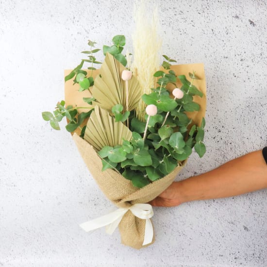 Bountiful Buttons Dried Flower Bouquet - Standard