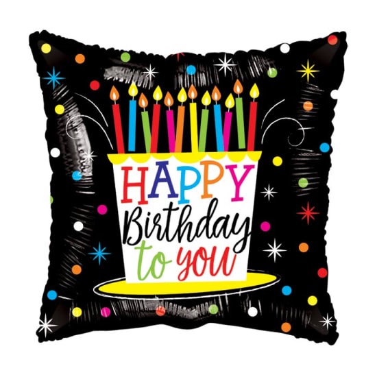 Hbd Black With Candles - Standard