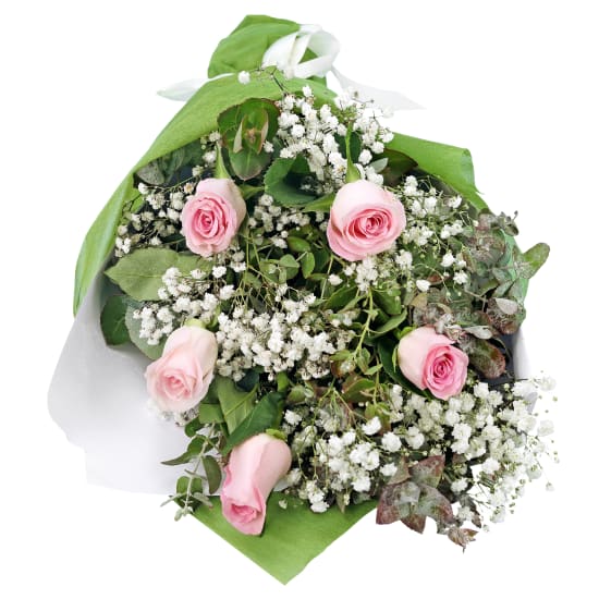 Rambling Soft Pink Rose Bouquet - Deluxe