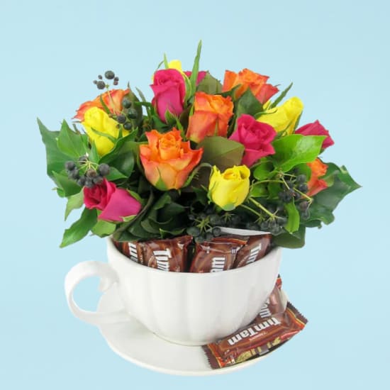 Sweet Sensation Ceramic Teacup With Tim Tams - Standard