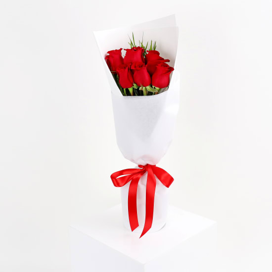 Valentine's 6 Red Rose Bouquet - 6 Roses(Half Dozen)