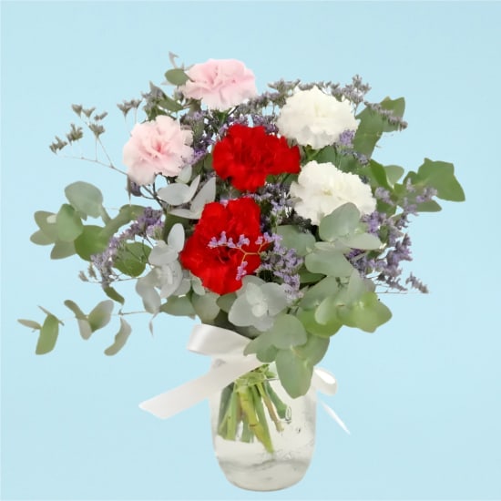Three Blossom Flower Vase Arrangement - Deluxe