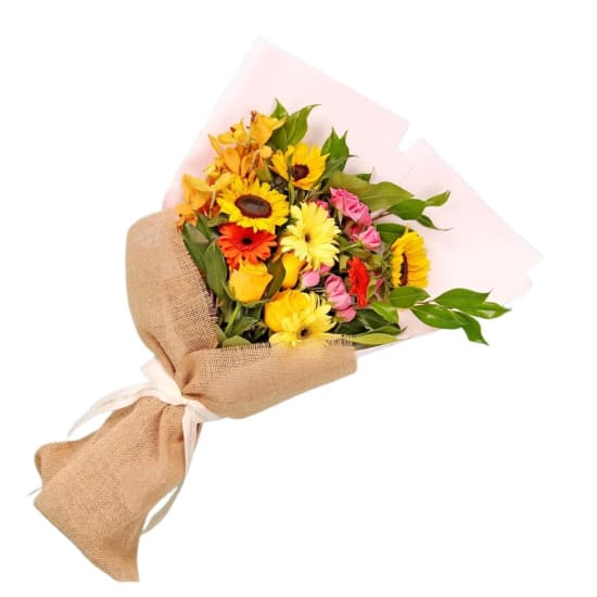 Vivid Petal Radiance Flower Bouquet - Deluxe