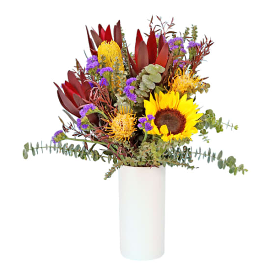 Boundless Beauty White Ceramic Vase Arrangement - Standard
