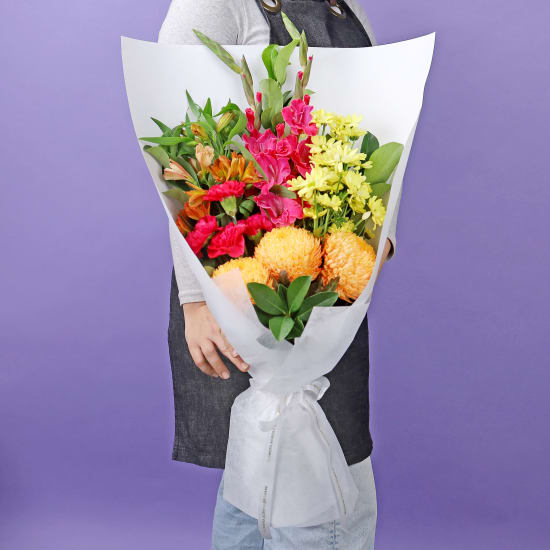 Fireside Blooms Bouquet - Premium
